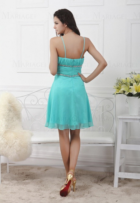 Robe cocktail turquoise