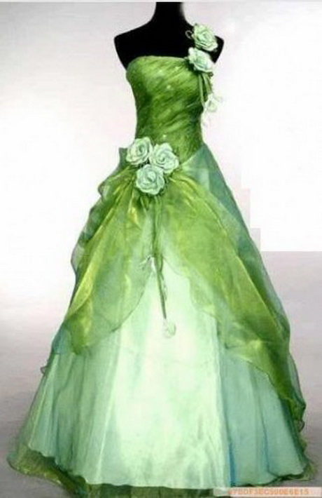 Robe de mariée verte