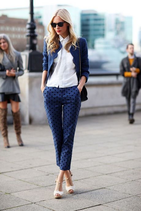 Tailleur pantalon bleu femme