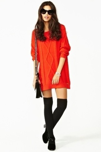 Robe tricot rouge