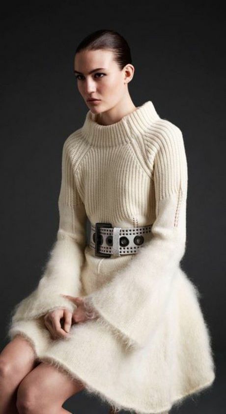 Robe laine blanc femme