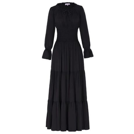 Robe longue noire en coton