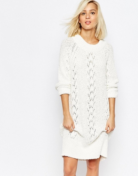 Robe blanche hiver femme