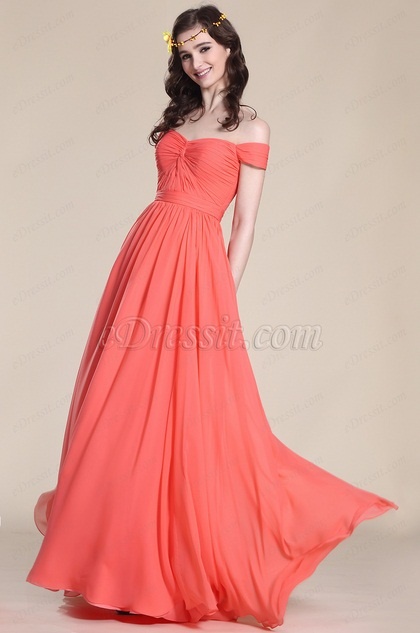 Robe cocktail mariage corail