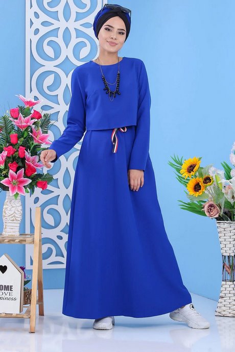 Robe bleu electrique longue