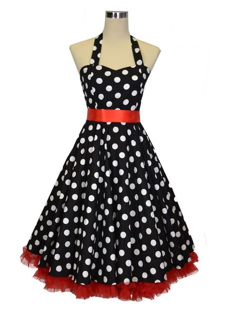 Robe rouge a pois blanc vintage