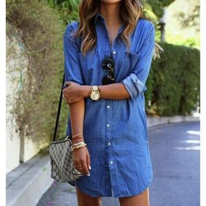 Chemise tunique en jean femme