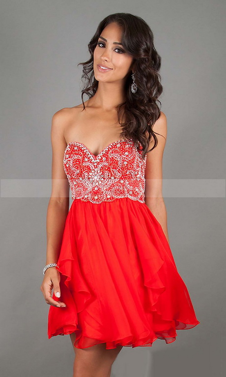 Robe bustier rouge courte