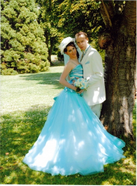 Robe de mariage bleu