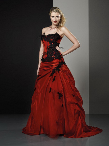 Robe de mariee rouge et noir