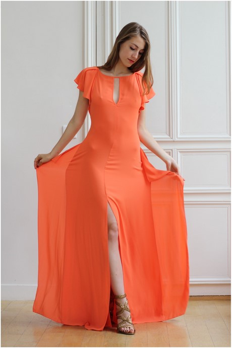 Robe longue orange