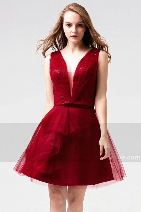 Robe rouge courte mariage
