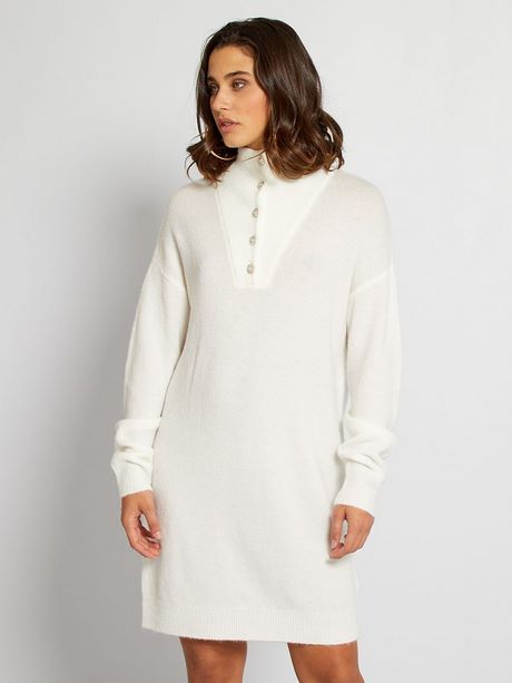 Robe pull femme blanc