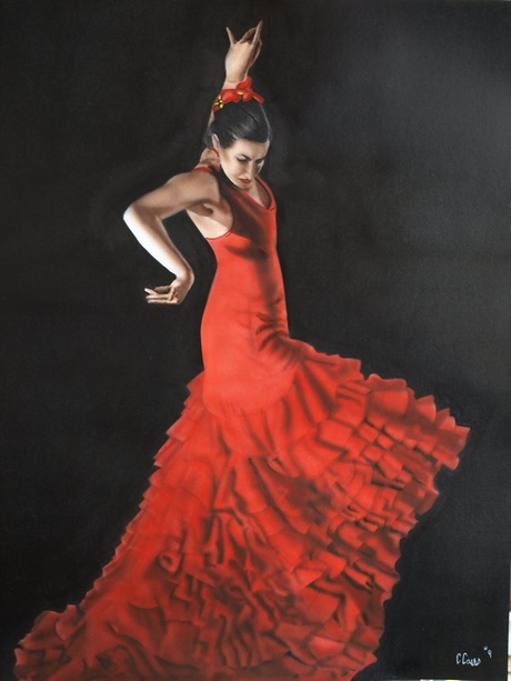 Robe rouge flamenco