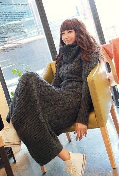 Longue robe en laine