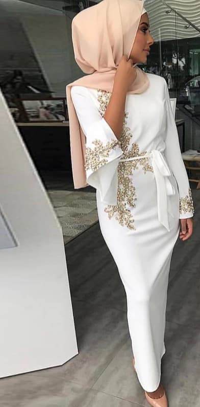 Robe longue blanche cocktail
