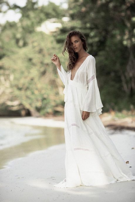 Robe longue coton blanche