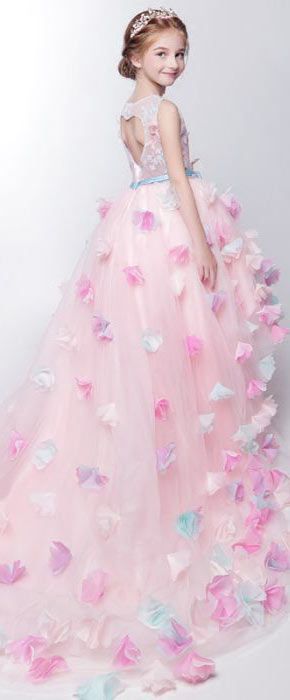 Robe de princesse fille rose
