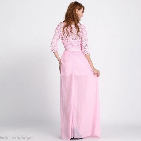 Robe longue rose femme