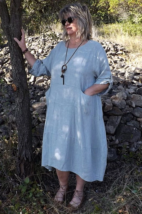 Robe grande taille grise