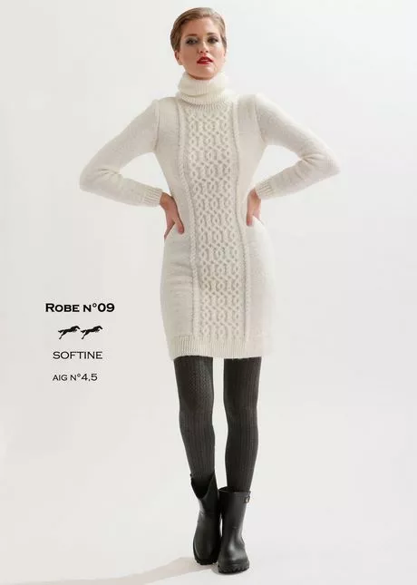 Robe pull tricot femme