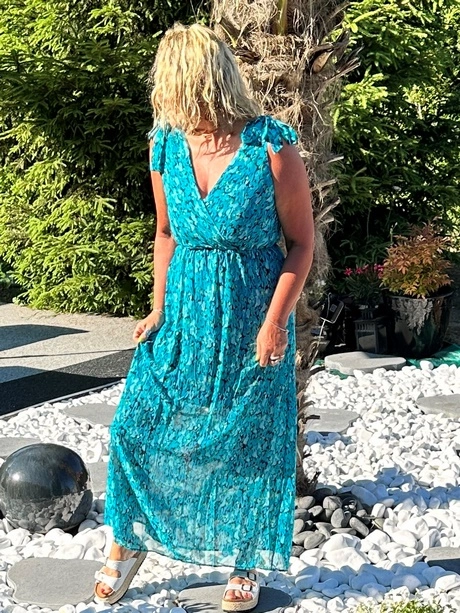 Robe turquoise longue
