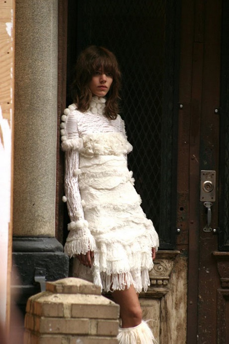 Robe blanche laine