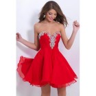 Robe cocktail rouge courte