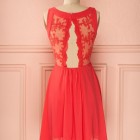 Robe cocktail mariage corail